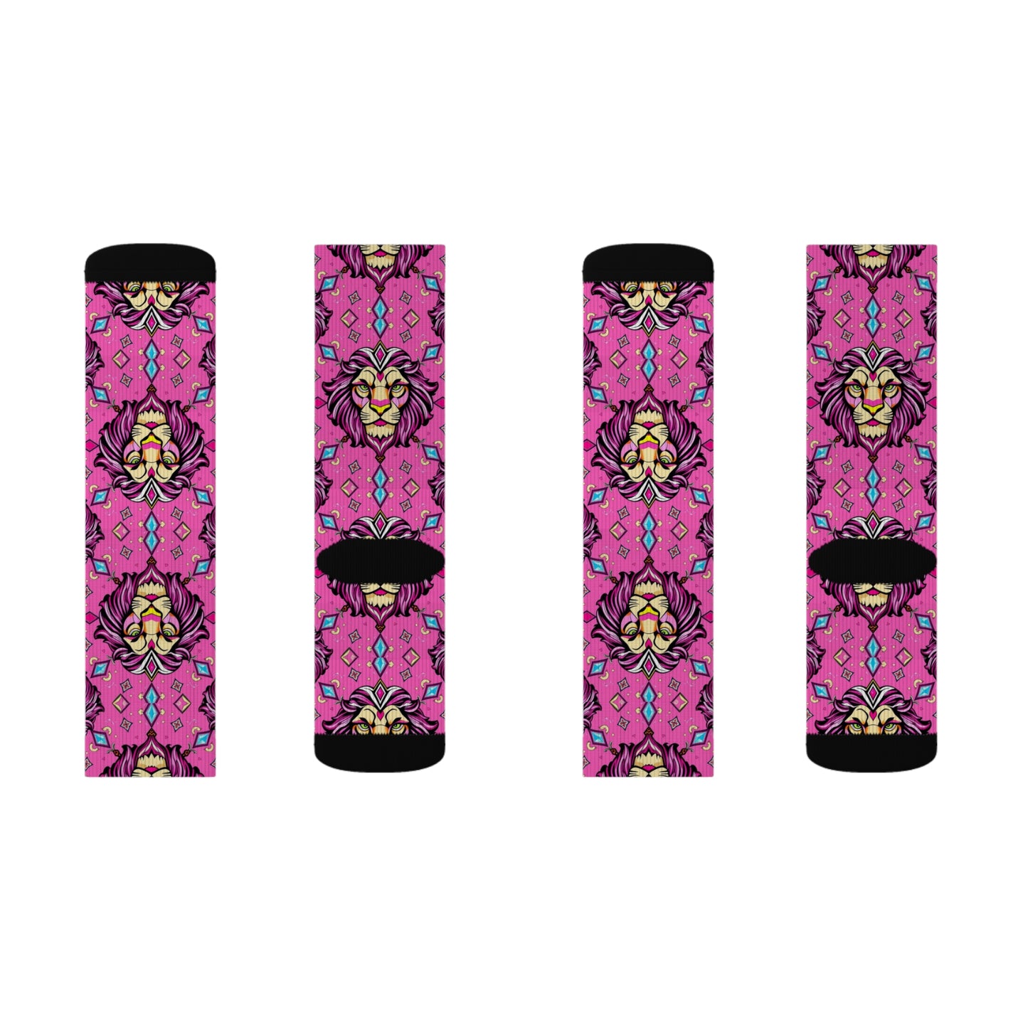 Sublimation Socks, Leo, Zodiac v1, Jewel Pattern