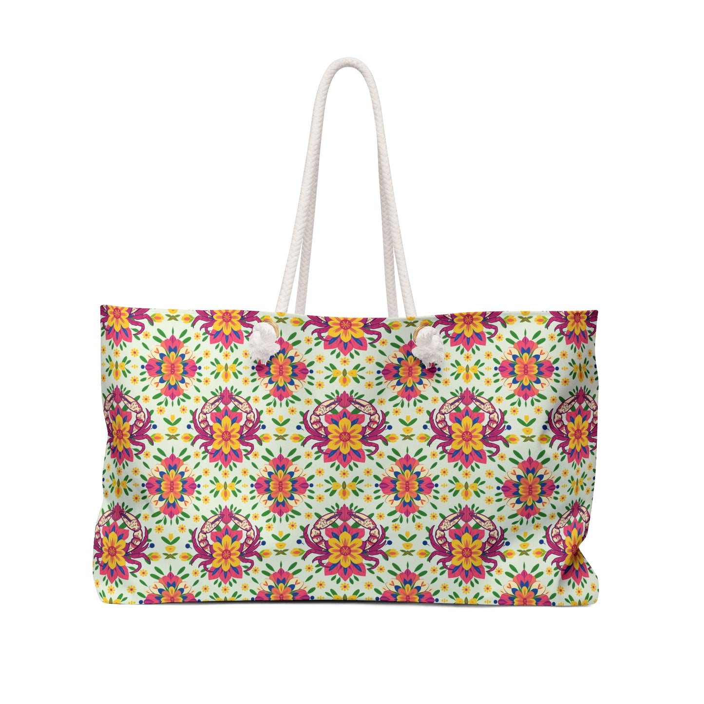 Weekender Bag, Cancer, Zodiac v4, Flower Pattern