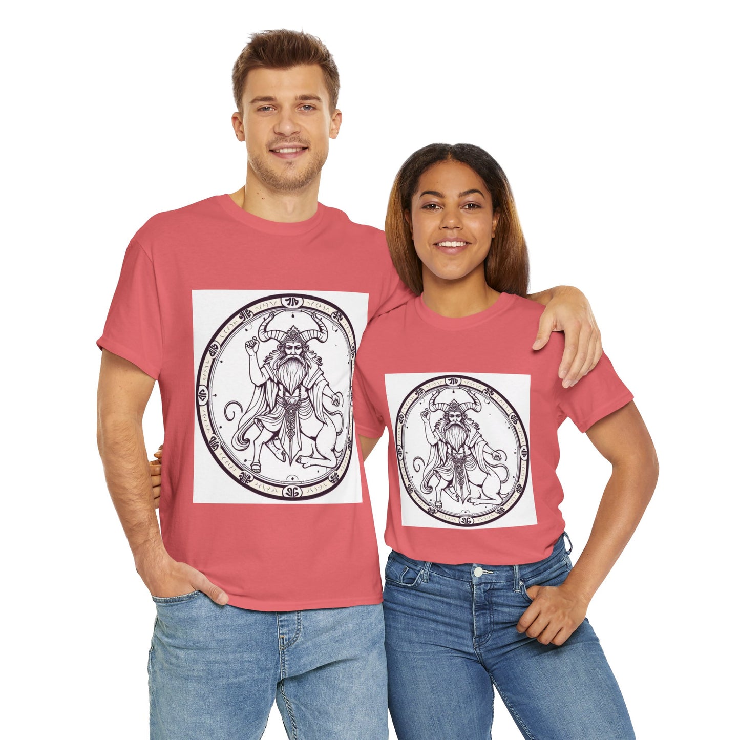 Unisex Heavy Cotton T-Shirt, Bull Centaur v1, Taurus Zodiac Design