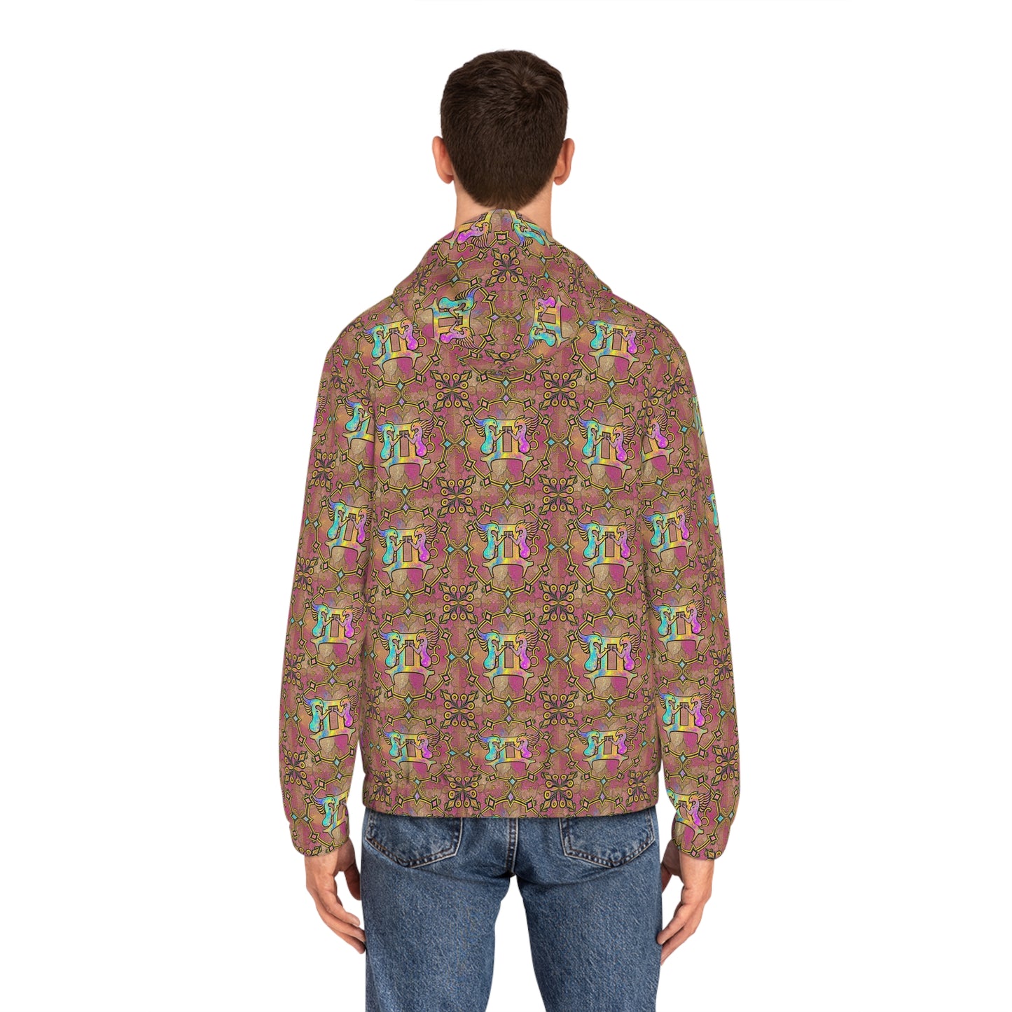 Full-Zip Hoodie (AOP), Gemini, Zodiac, Pattern