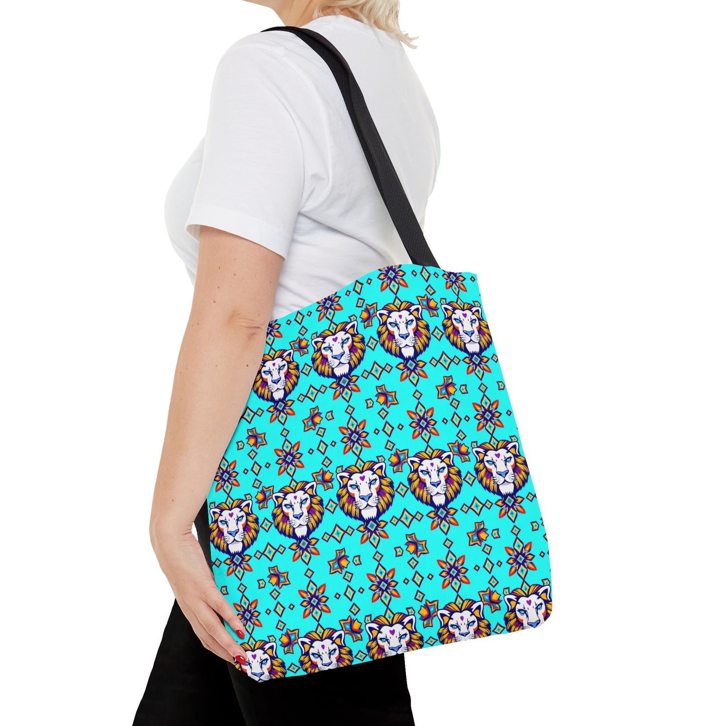Tote Bag (AOP), Leo, Zodiac v1, Jewel Pattern