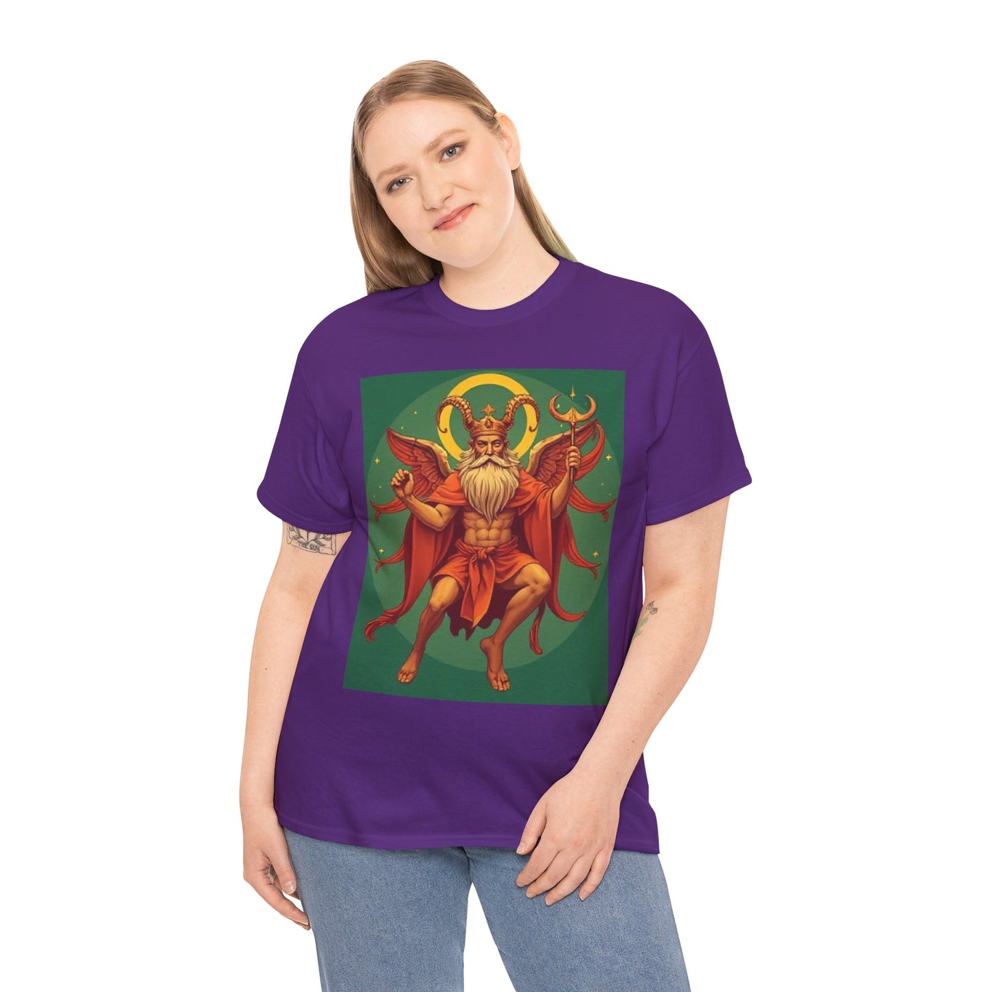 Unisex Heavy Cotton T-Shirt, Aries God, Zodiac Design