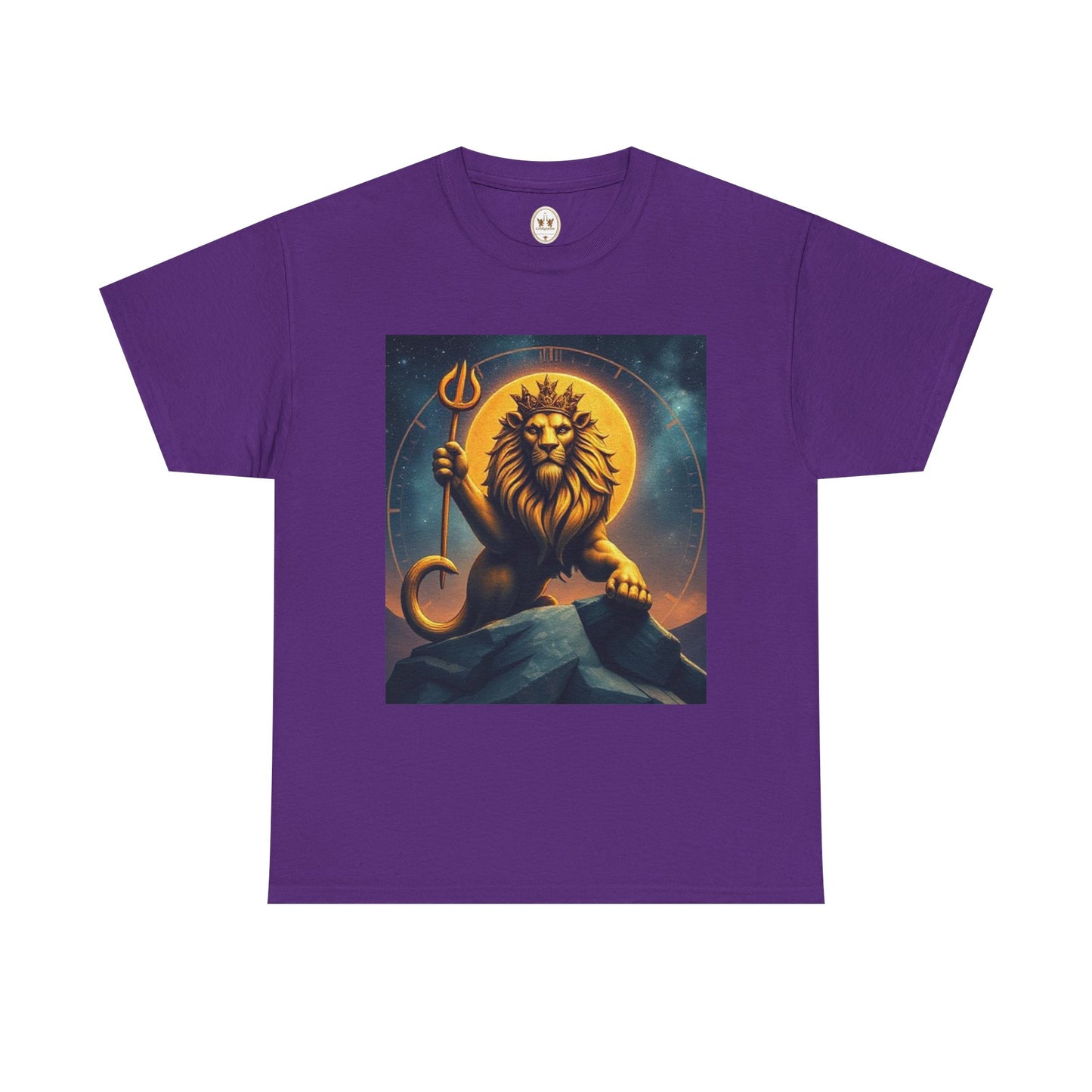 Unisex Heavy Cotton T-Shirt, King of Lions v2, Leo Zodiac Design