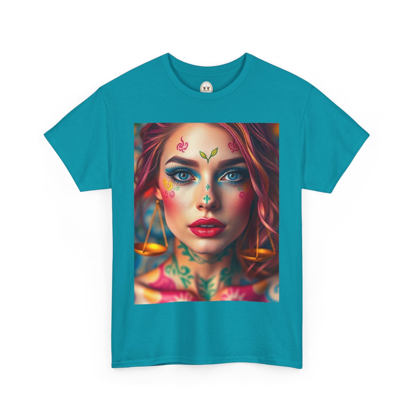 Unisex Heavy Cotton T-Shirt, Libra, Zodiac v1, Sexy Art
