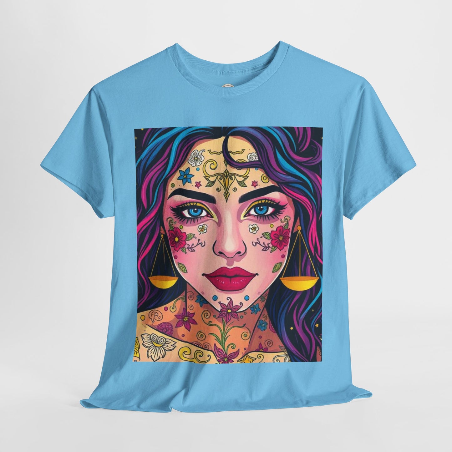 Unisex Heavy Cotton T-Shirt, Libra, Zodiac v4, Sexy Art