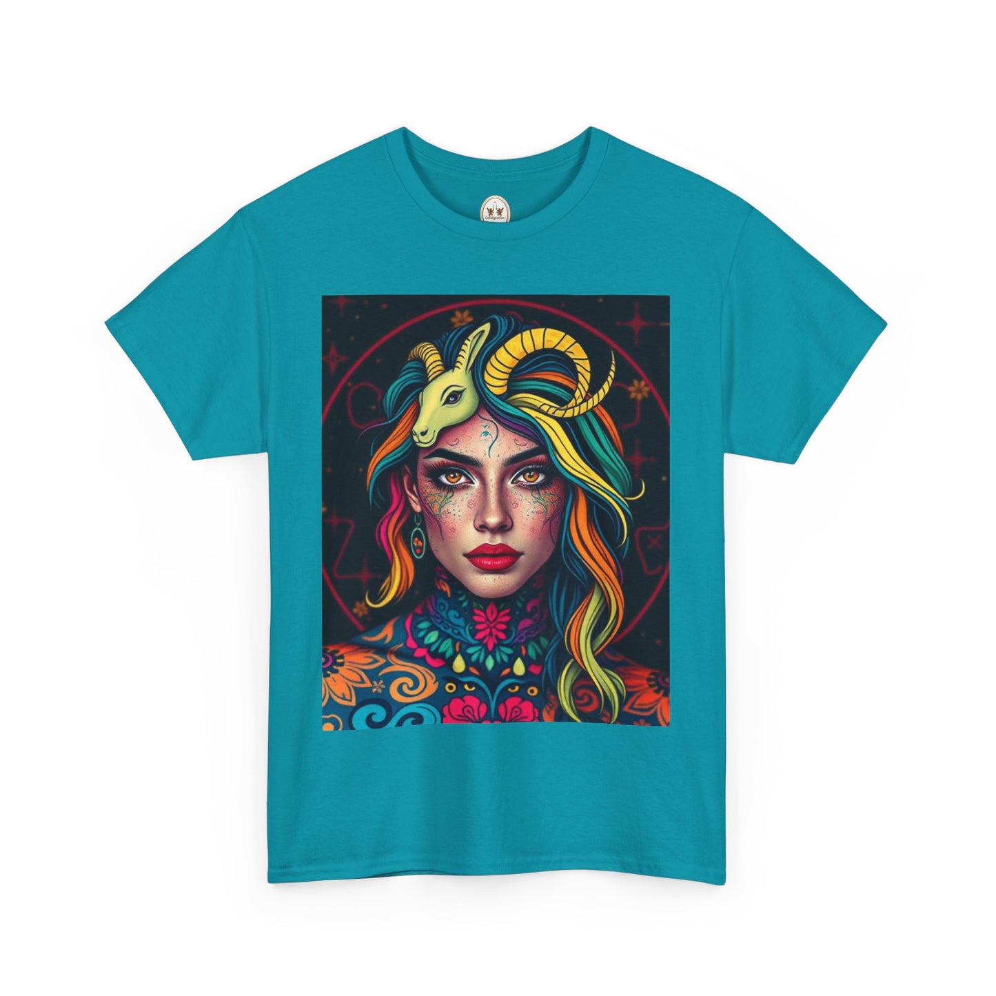 Unisex Heavy Cotton T-Shirt, Capricorn, Zodiac v2, Sexy Art