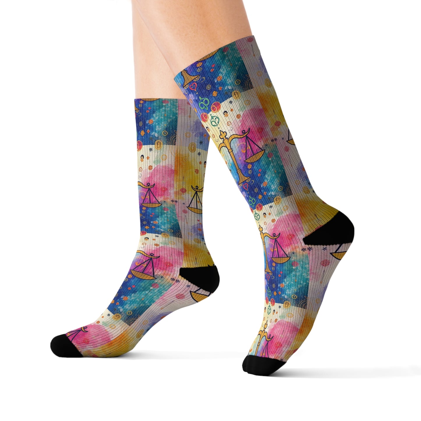 Sublimation Socks, Libra, Zodiac v2, Pattern