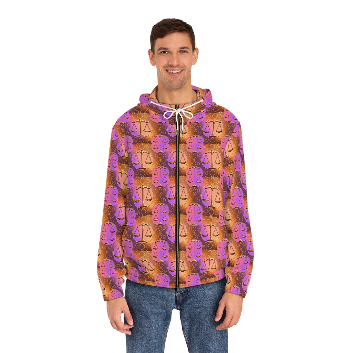 Full-Zip Hoodie (AOP), Libra, Zodiac v2, Pattern