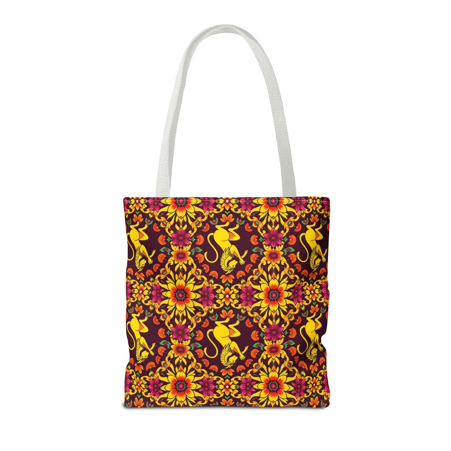 Tote Bag (AOP), Virgo, Zodiac v2, Flower Pattern