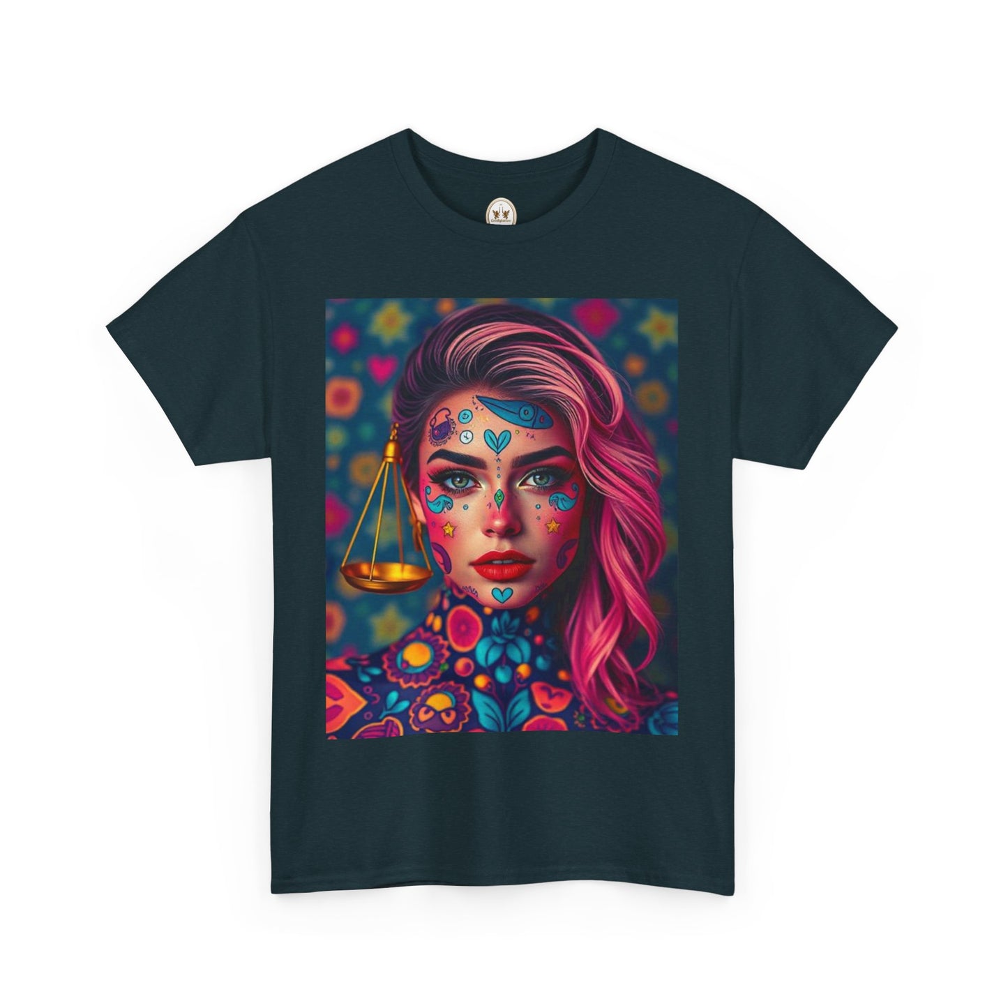 Unisex Heavy Cotton T-Shirt, Libra, Zodiac v2, Sexy Art