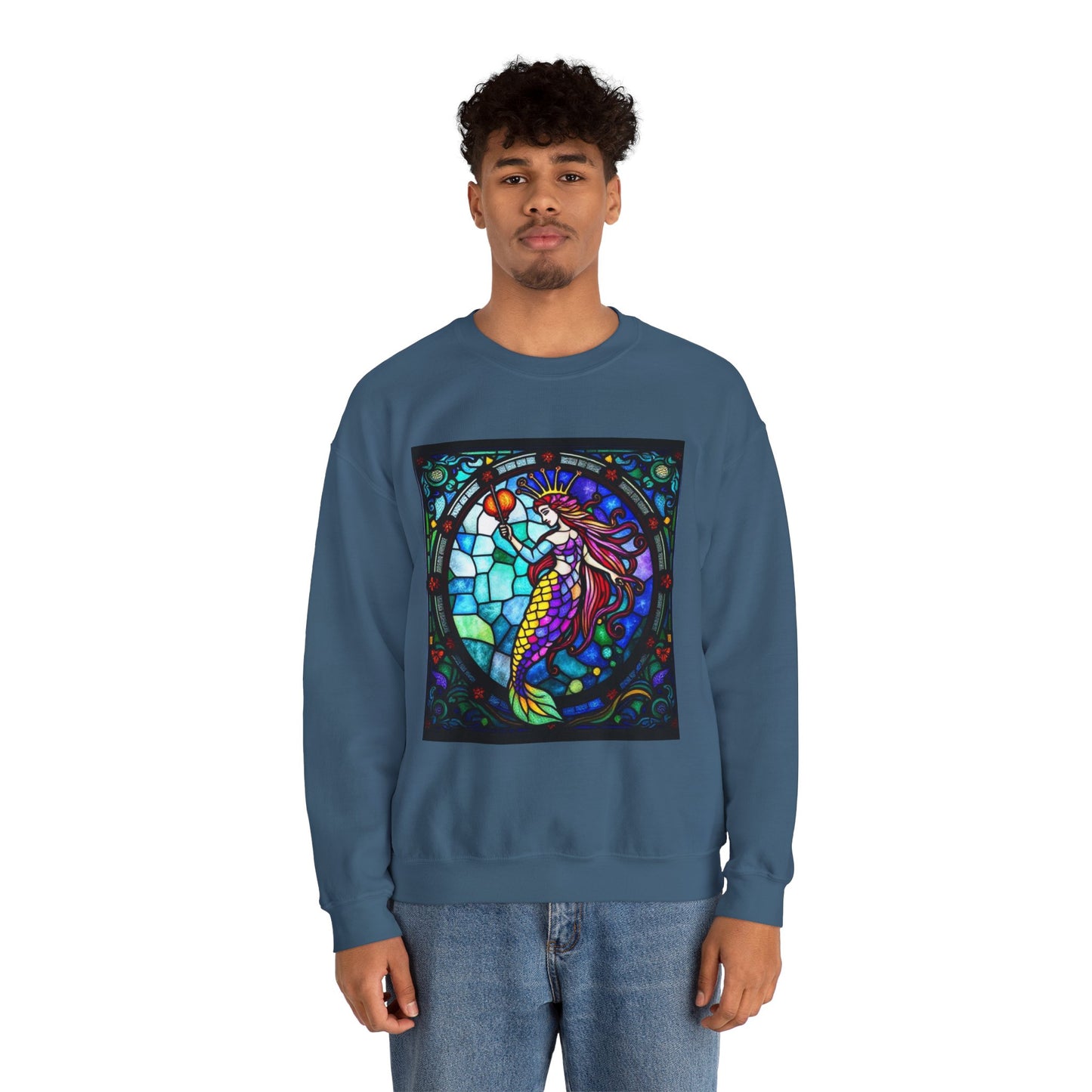 Unisex Heavy Blend™ Crewneck Sweatshirt, Glass, Aquarius Zodiac Design