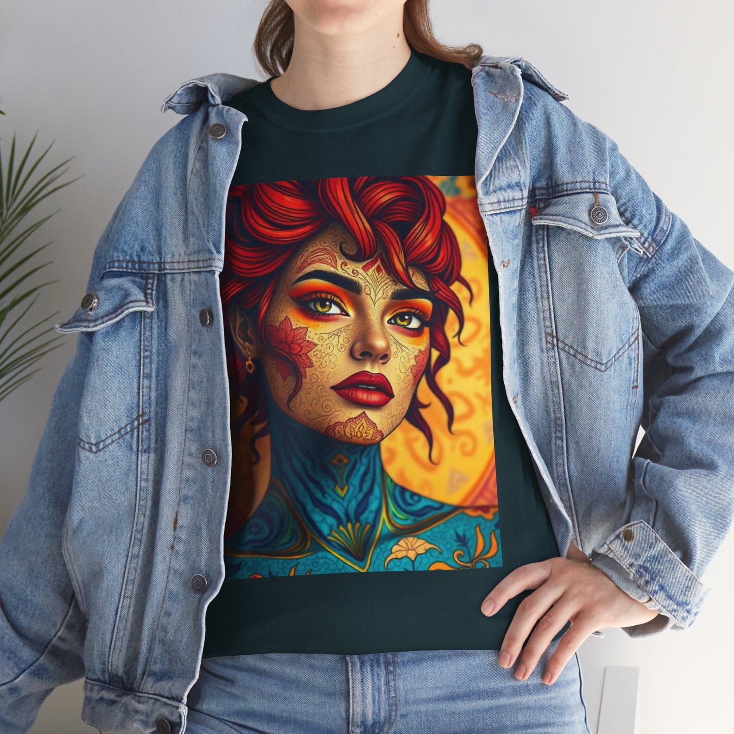 Unisex Heavy Cotton T-Shirt, Aquarius, Zodiac, Sexy Art