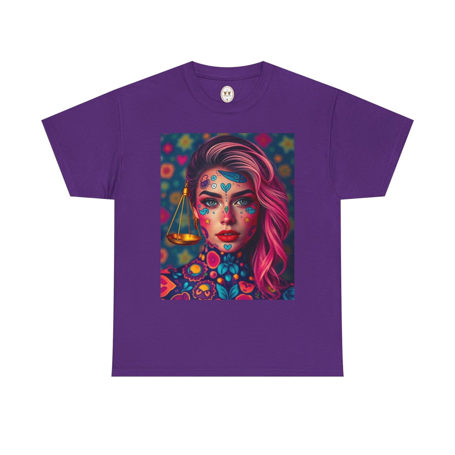 Unisex Heavy Cotton T-Shirt, Libra, Zodiac v2, Sexy Art