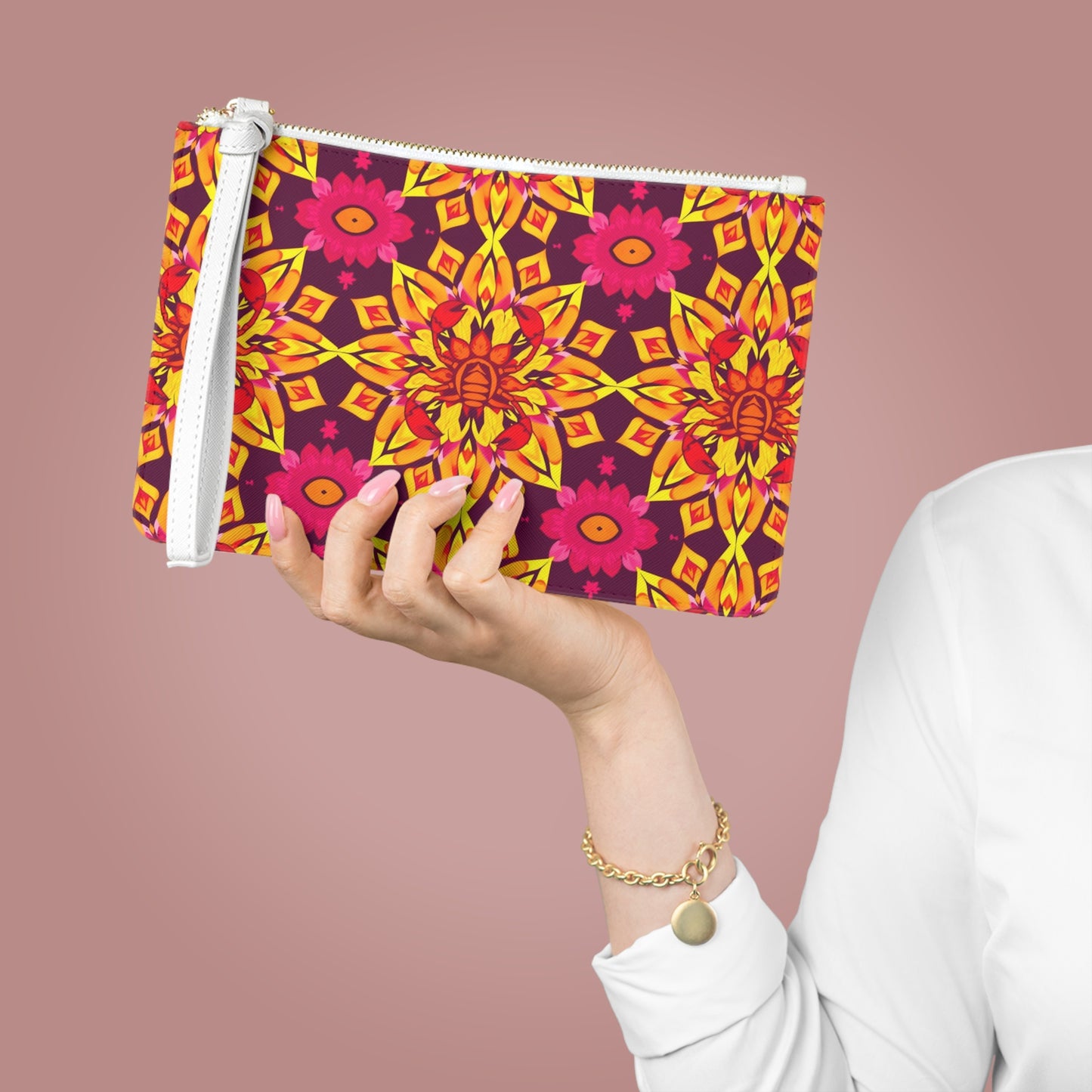 Clutch Bag, Scorpio, Zodiac v1, Flower Pattern