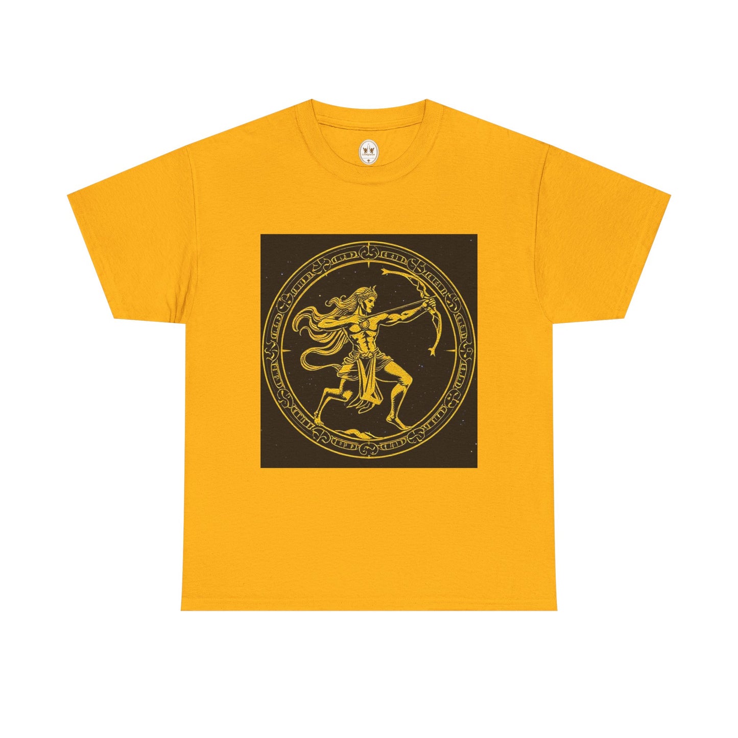 Unisex Heavy Cotton T-Shirt, Mythical Faun/Satyr, Sagittarius Zodiac Design
