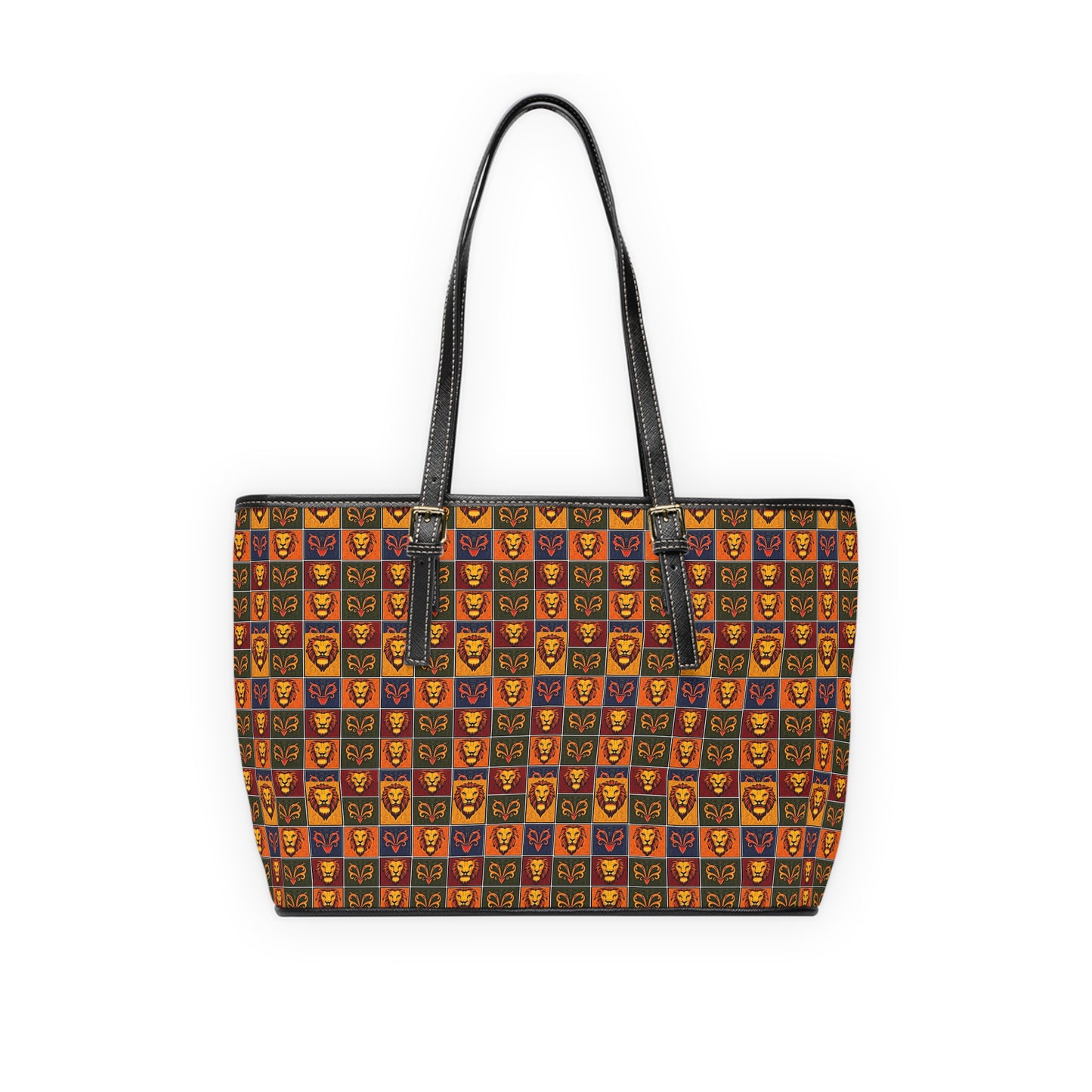 Leather Shoulder Bag, Leo, Zodiac v2, Shapes Pattern