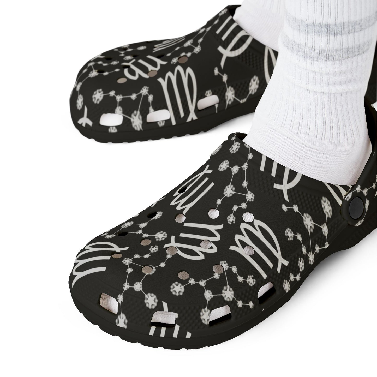 EVA Foam Rubber Shoes (AOP), Material 100% EVA, Virgo Zodiac Design
