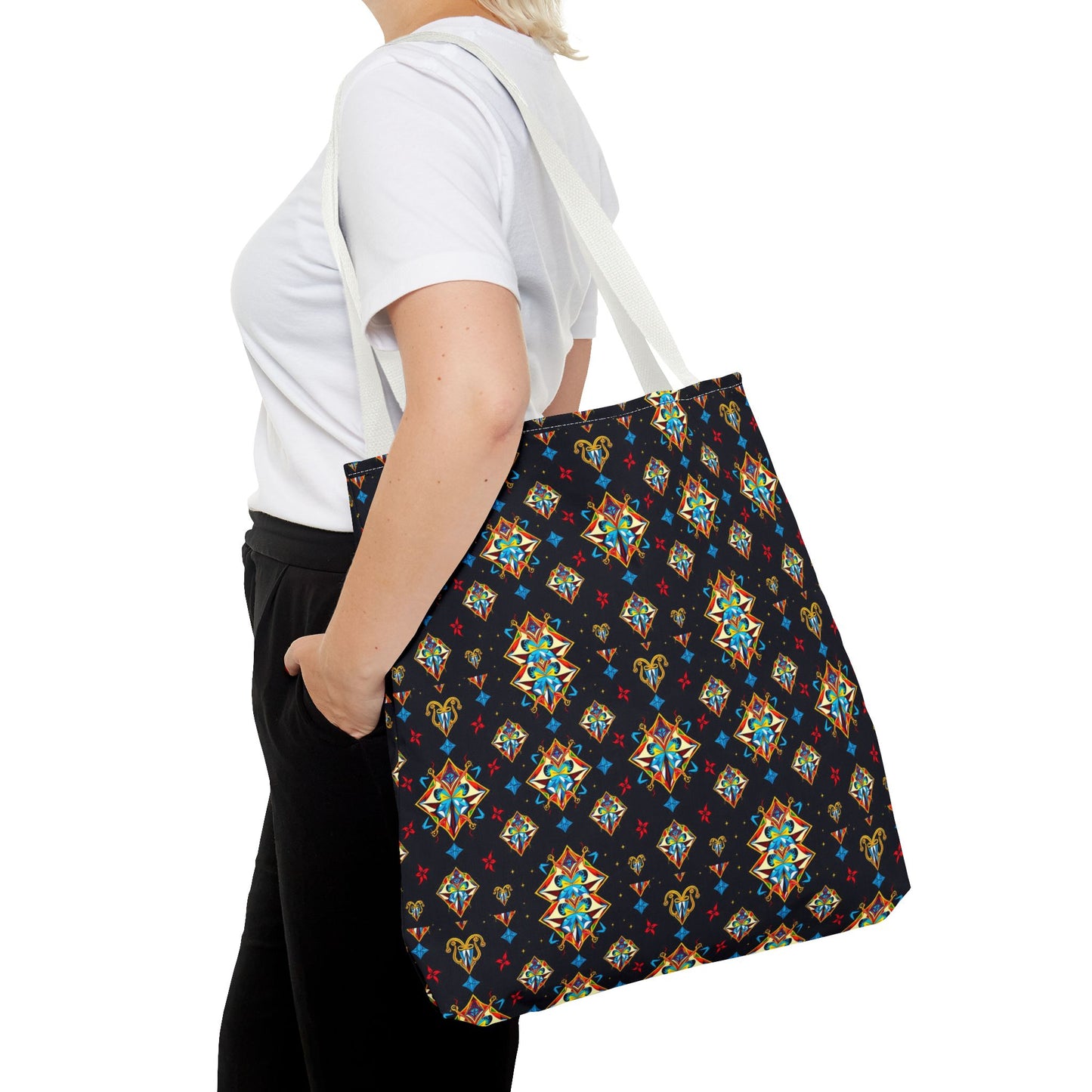 Tote Bag (AOP), Sagittarius, Zodiac v1, Jewel Pattern