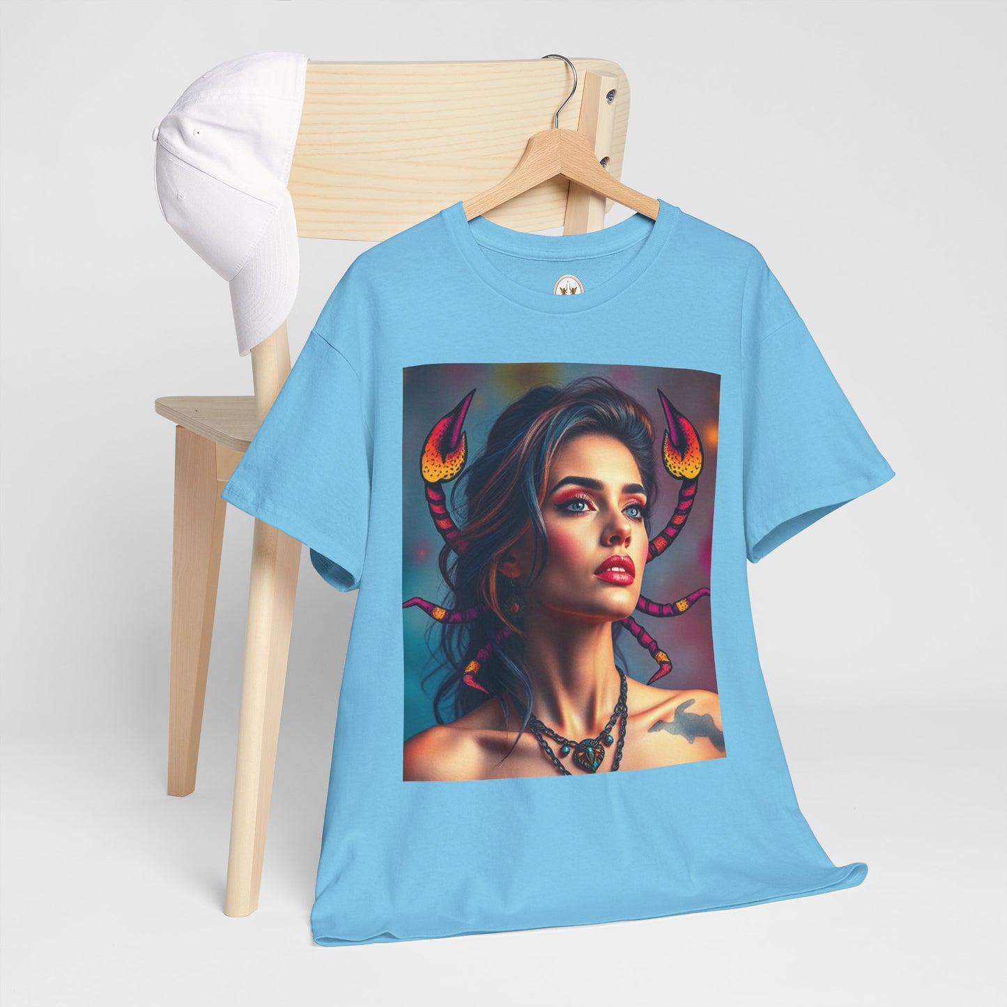 Unisex Heavy Cotton T-Shirt, Scorpio, Zodiac v2, Sexy Art
