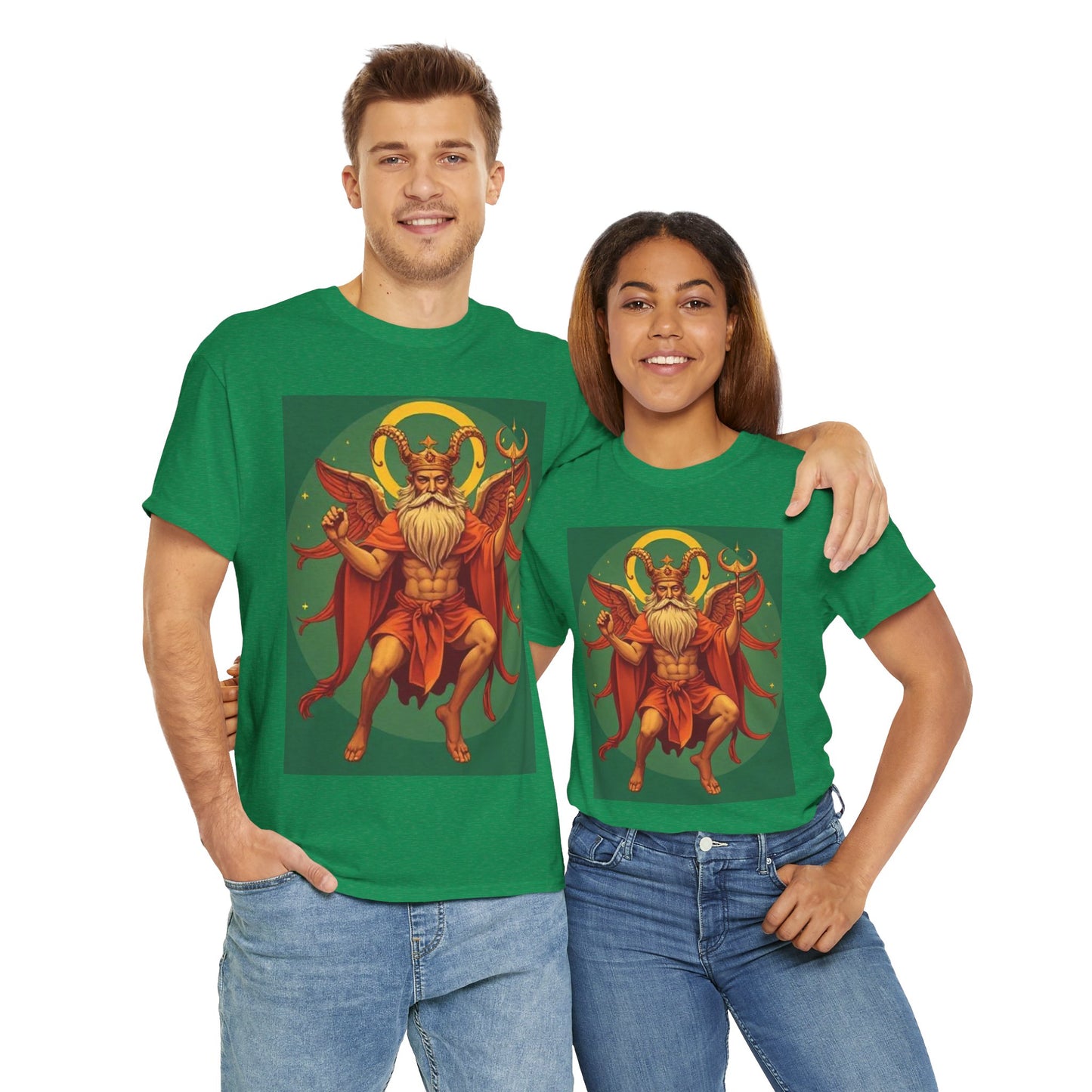 Unisex Heavy Cotton T-Shirt, Aries God 1v, Zodiac Design