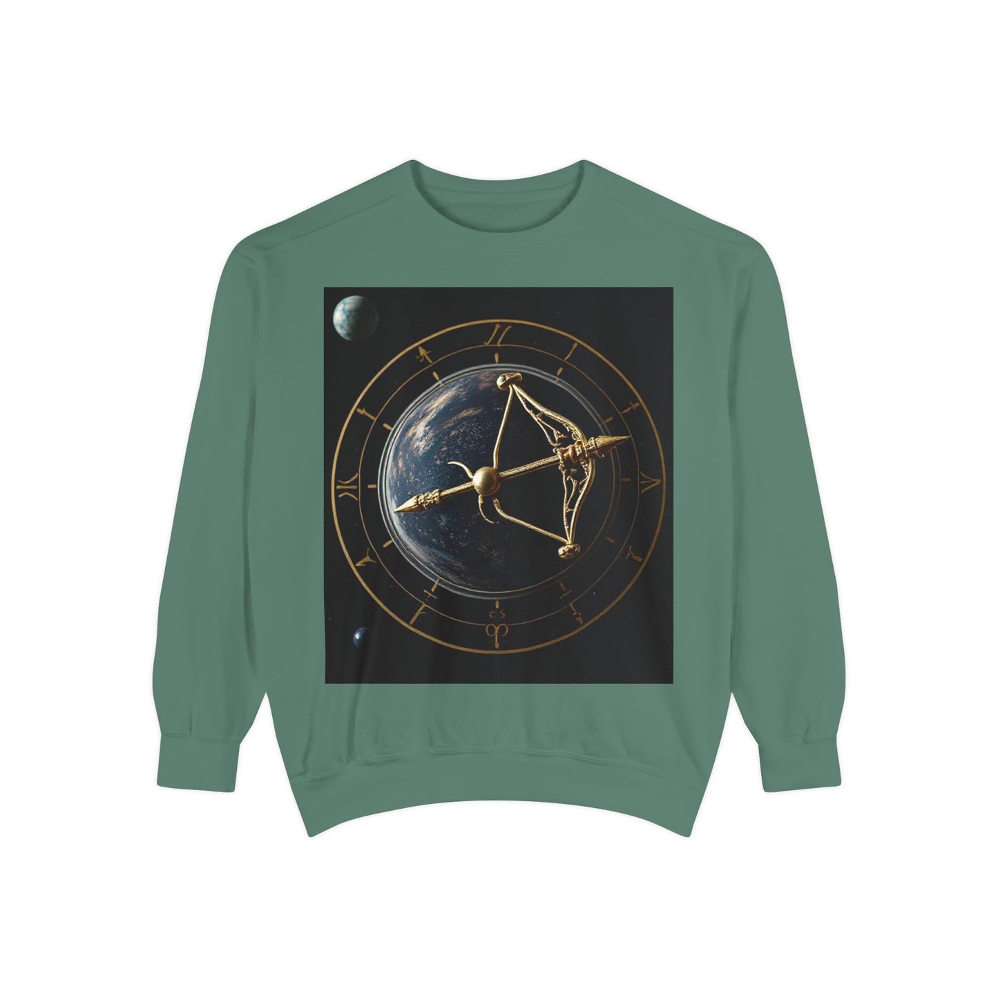 Garment-Dyed Sweatshirt, Unisex, Space Symbol Design v1, Sagittarius