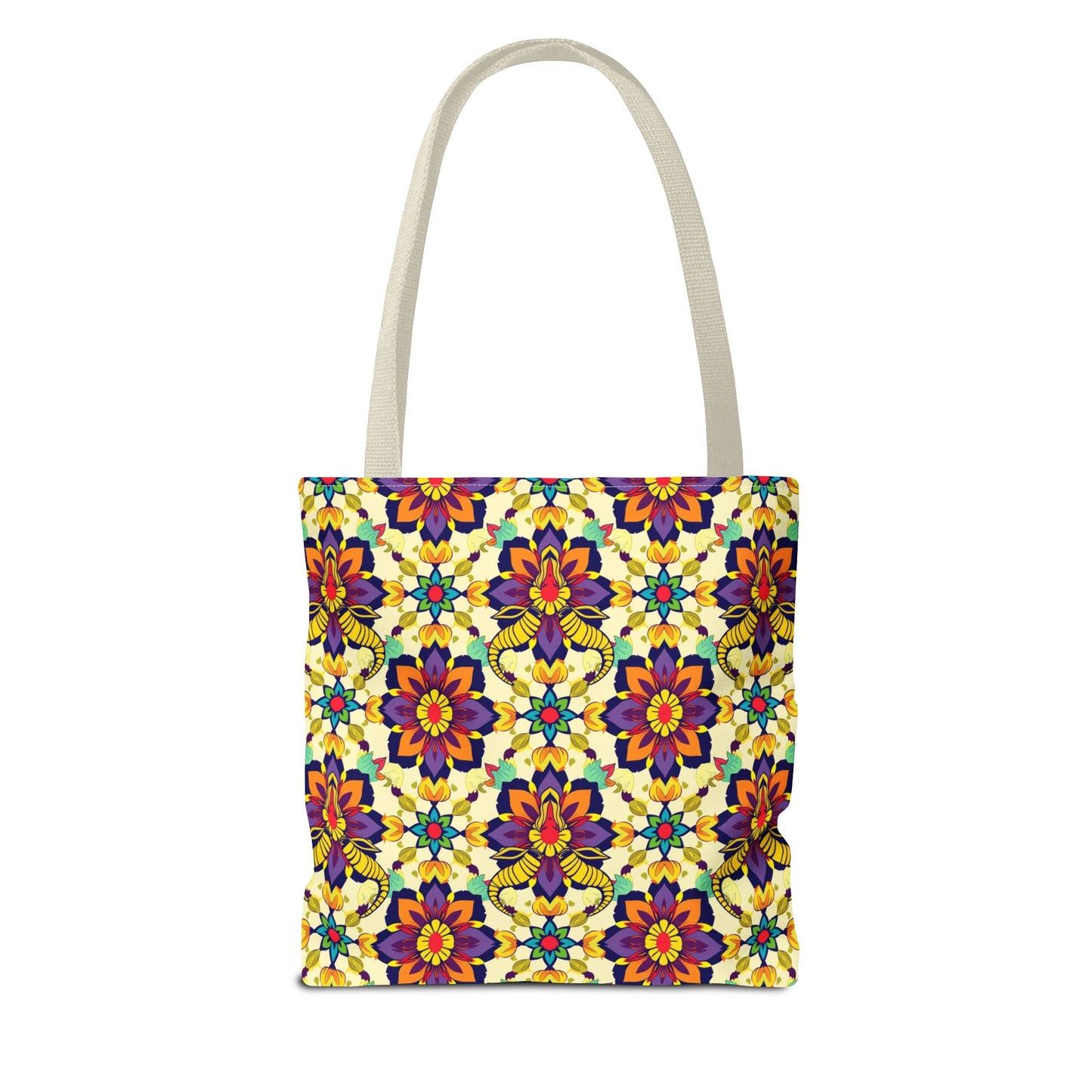 Tote Bag, (AOP), Taurus, Zodiac v5, Flower Pattern