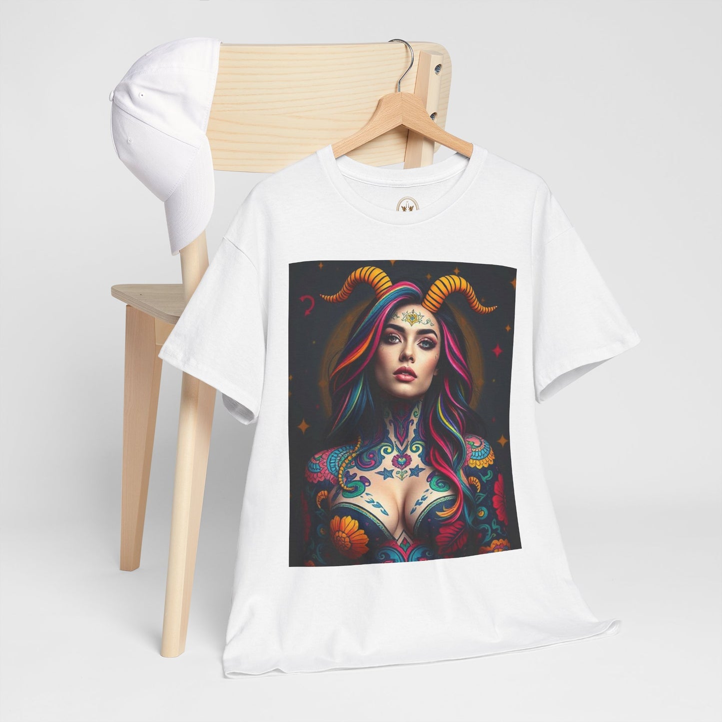 Unisex Heavy Cotton T-Shirt, Capricorn, Zodiac, Sexy Art