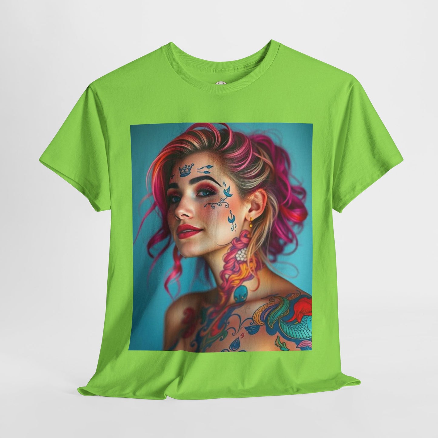Unisex Heavy Cotton T-Shirt, Pisces, Zodiac v3, Sexy Art