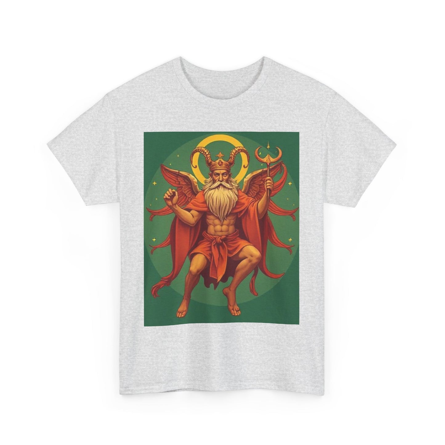 Unisex Heavy Cotton T-Shirt, Aries God 1v, Zodiac Design