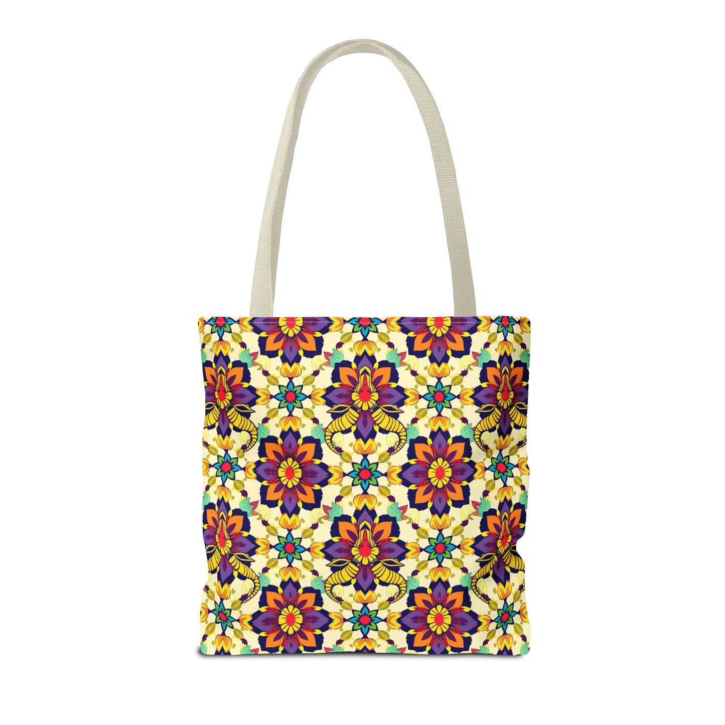 Tote Bag, (AOP), Taurus, Zodiac v5, Flower Pattern
