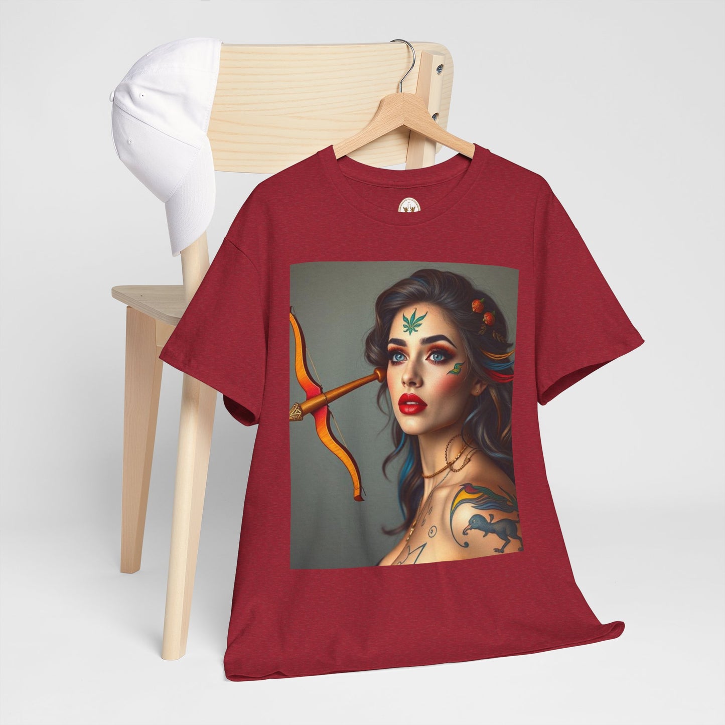 Unisex Heavy Cotton T-Shirt, Sagittarius, Zodiac v2, Sexy Art