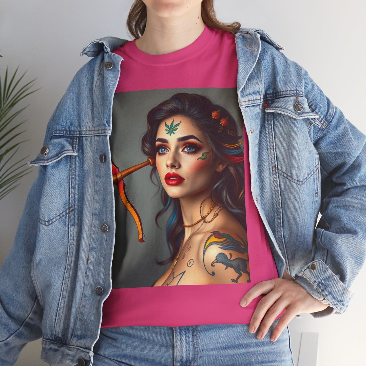 Unisex Heavy Cotton T-Shirt, Sagittarius, Zodiac v2, Sexy Art