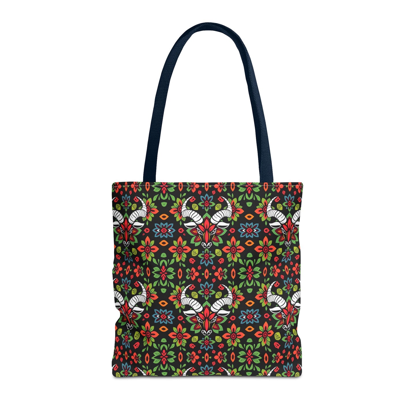 Tote Bag (AOP), Taurus, Zodiac v1, Flower Pattern