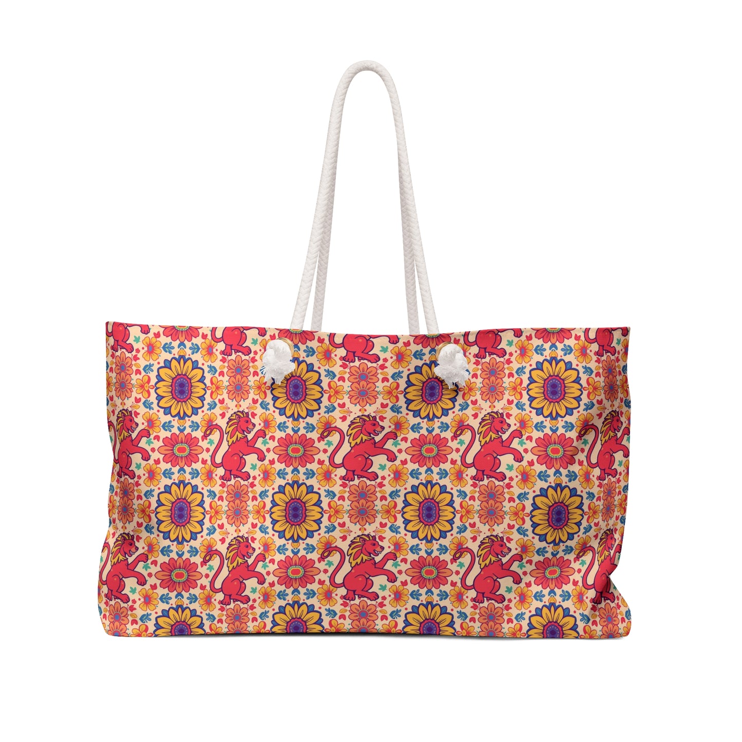 Weekender Bag, Leo, Zodiac v1, Flower Pattern