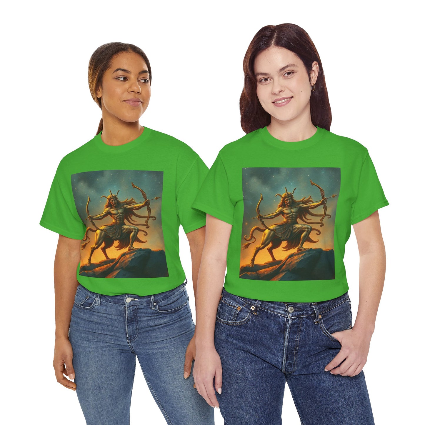 Unisex Heavy Cotton T-Shirt, Arrow Centaur, Sagittarius Zodiac Design
