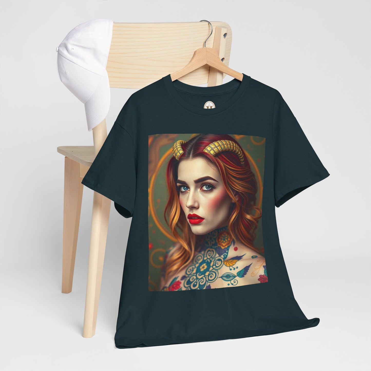 Unisex Heavy Cotton T-Shirt, Capricorn, Zodiac v3, Sexy Art