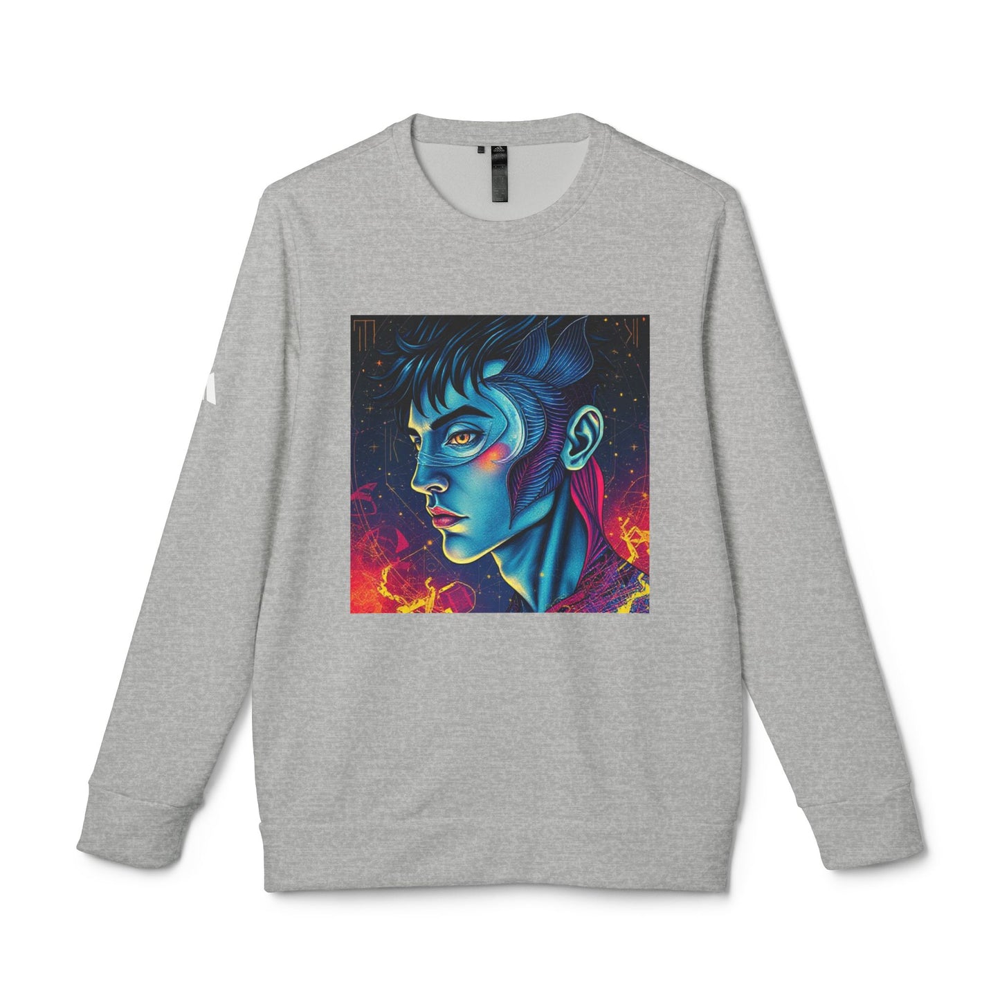 Adidas, Unisex Fleece Crewneck Sweatshirt, Pisces, Pop Art, Zodiac