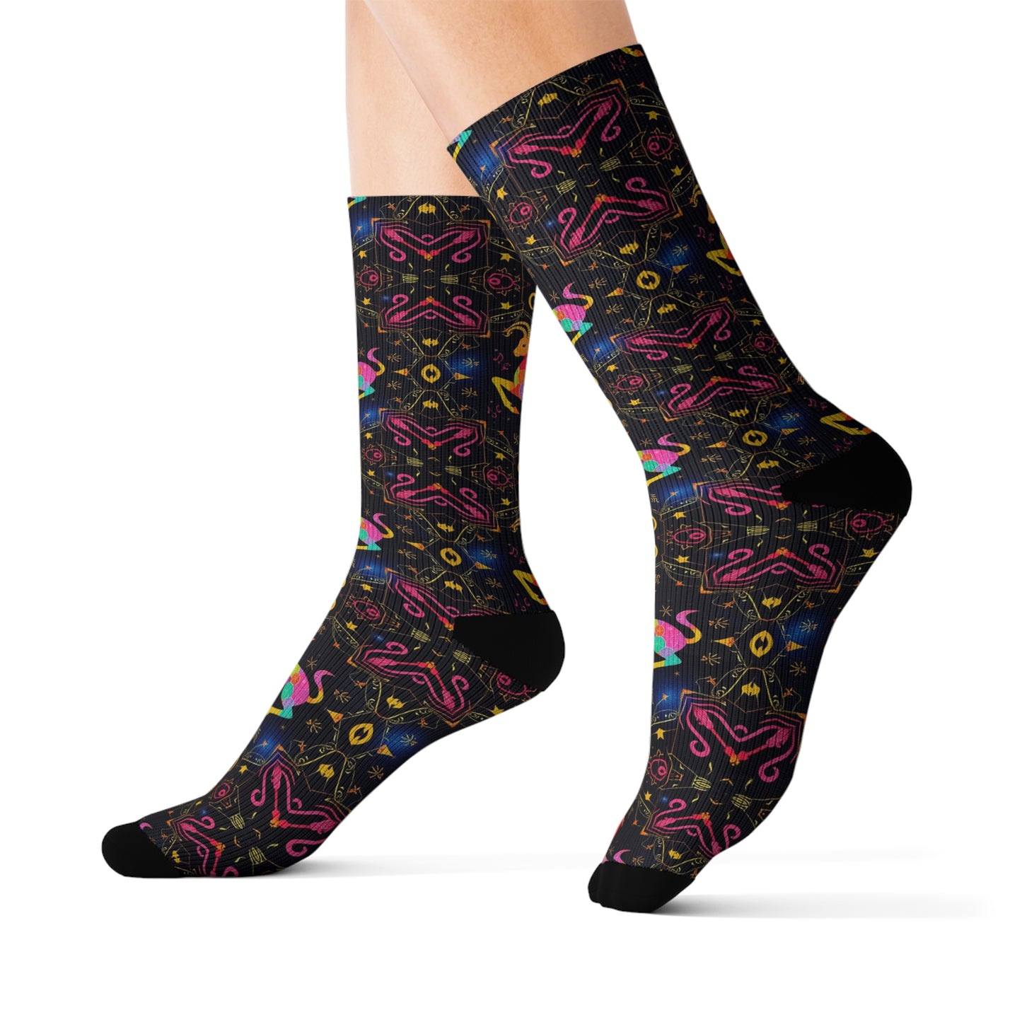 Sublimation Socks, Capricorn, Zodiac v3, Pattern