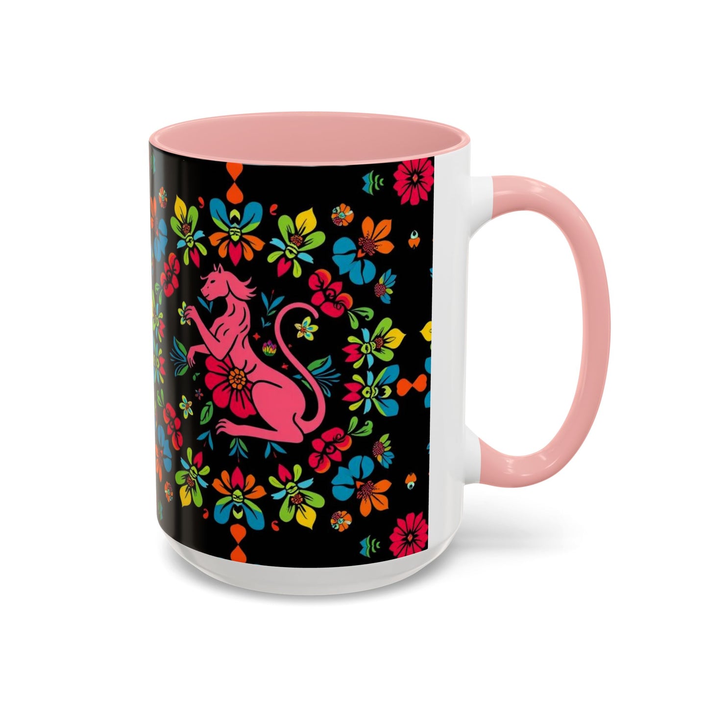 Accent Coffee Mug, Zodiac. Virgo, Flower Pattern, (11, 15oz)