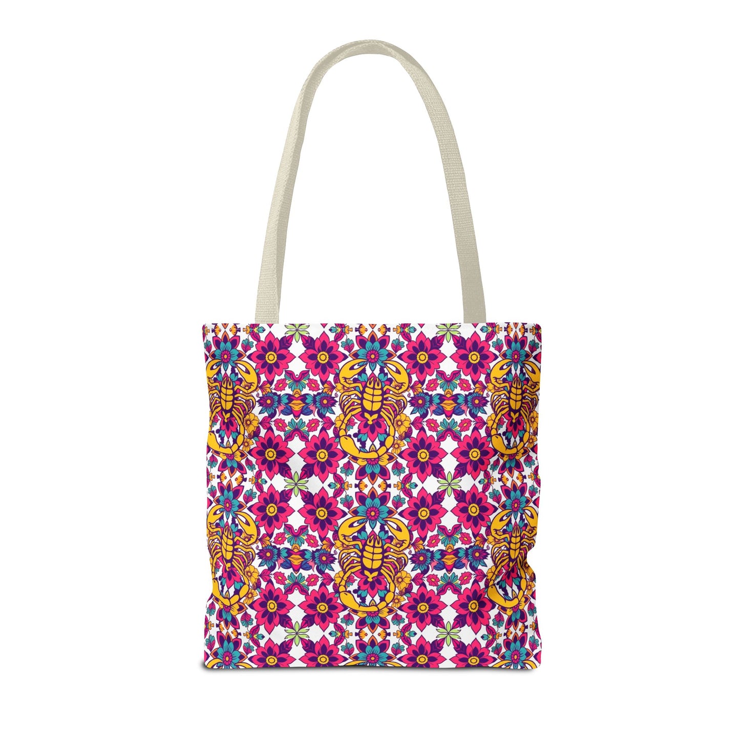 Tote Bag (AOP), Scorpio, Zodiac v1, Flower Pattern