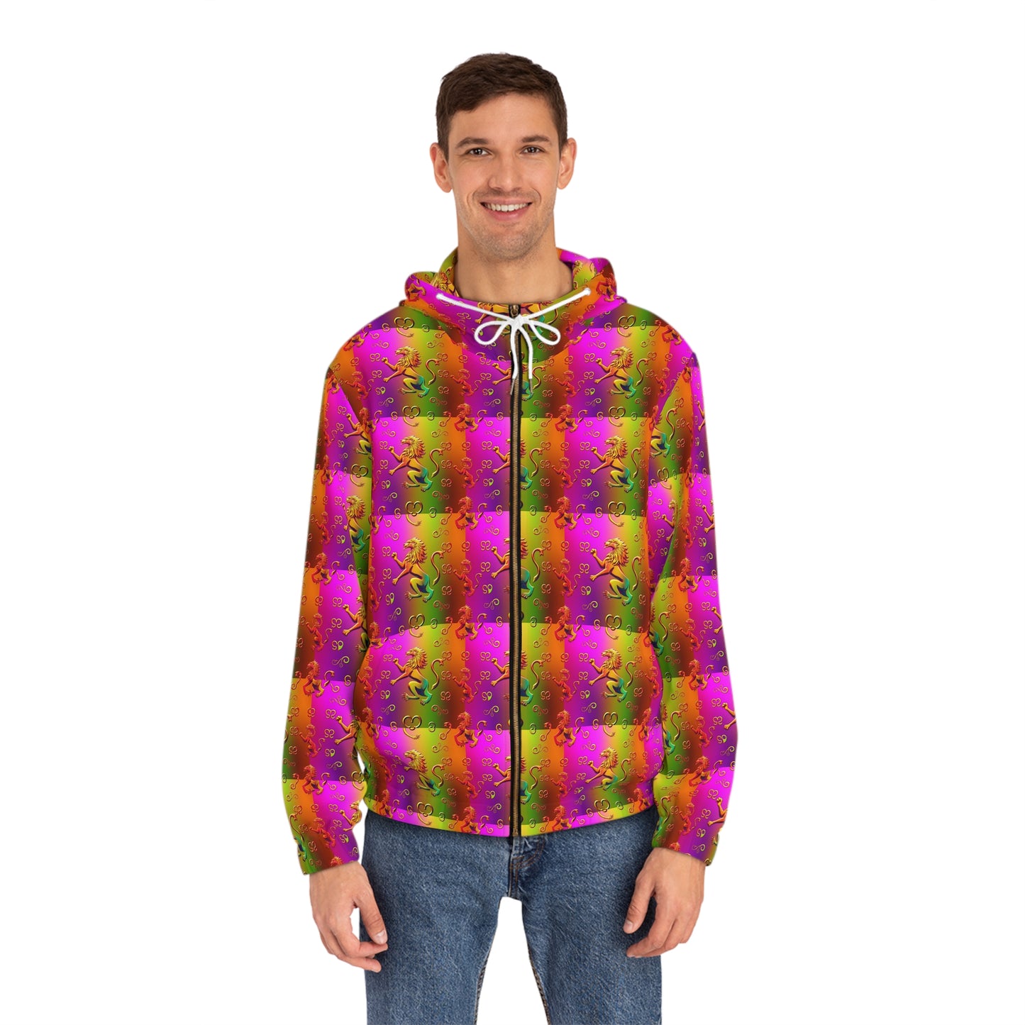 Full-Zip Hoodie (AOP), Leo, Zodiac, Pattern