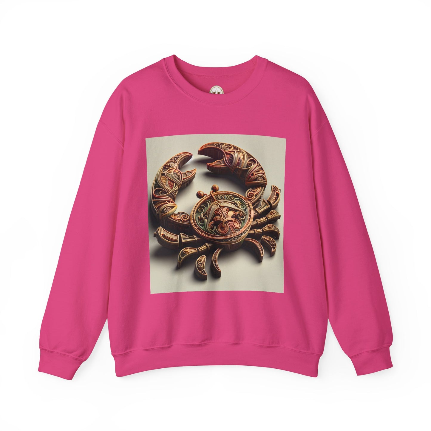 Unisex Heavy Blend™ Crewneck Sweatshirt, Crab Artifact, Cancer Zodiac Design