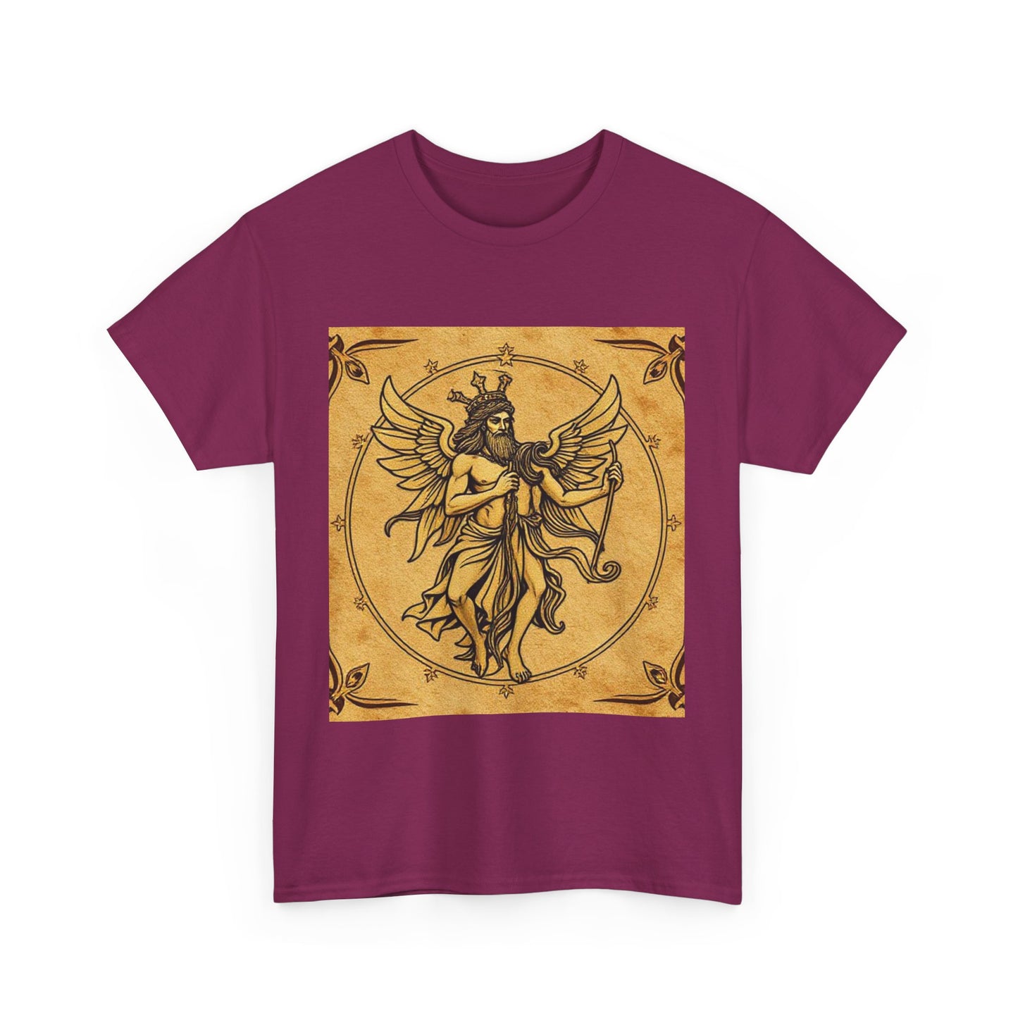 Unisex Heavy Cotton T-Shirt, Pencil Art v1, Gemini Zodiac Design