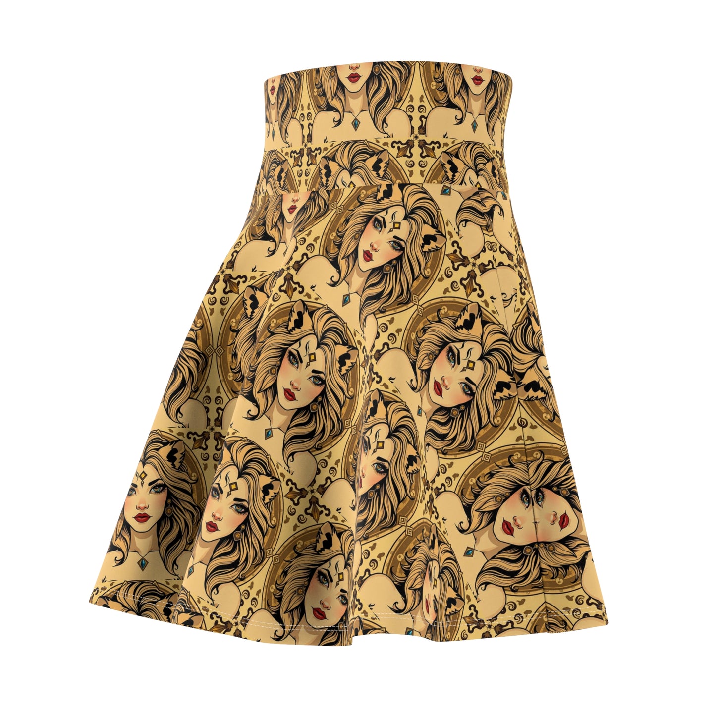 Women's Skater Skirt, (AOP), Leo, Zodiac v2, Sexy Pattern