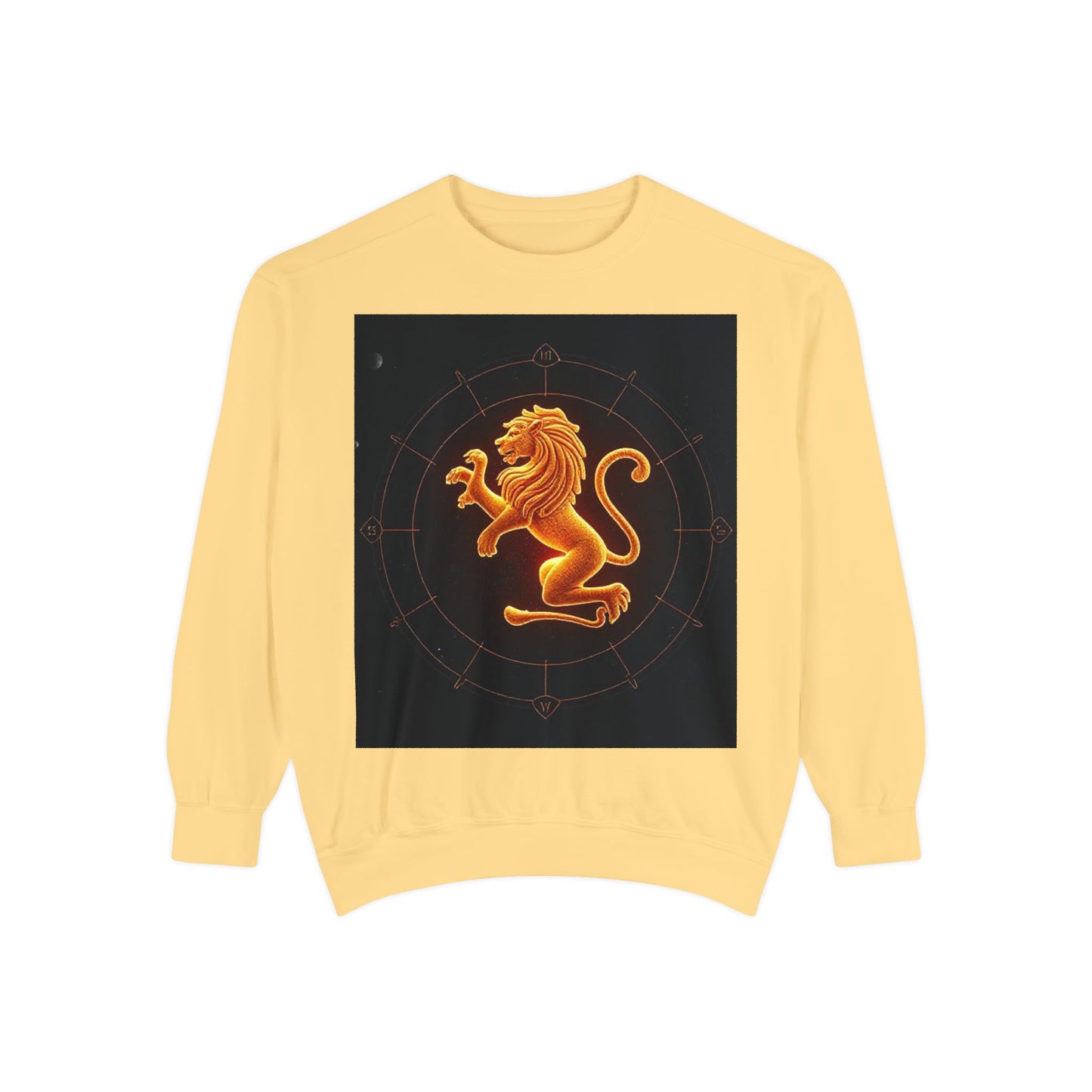 Garment-Dyed Sweatshirt, Unisex, Space Animal Design v1, Leo