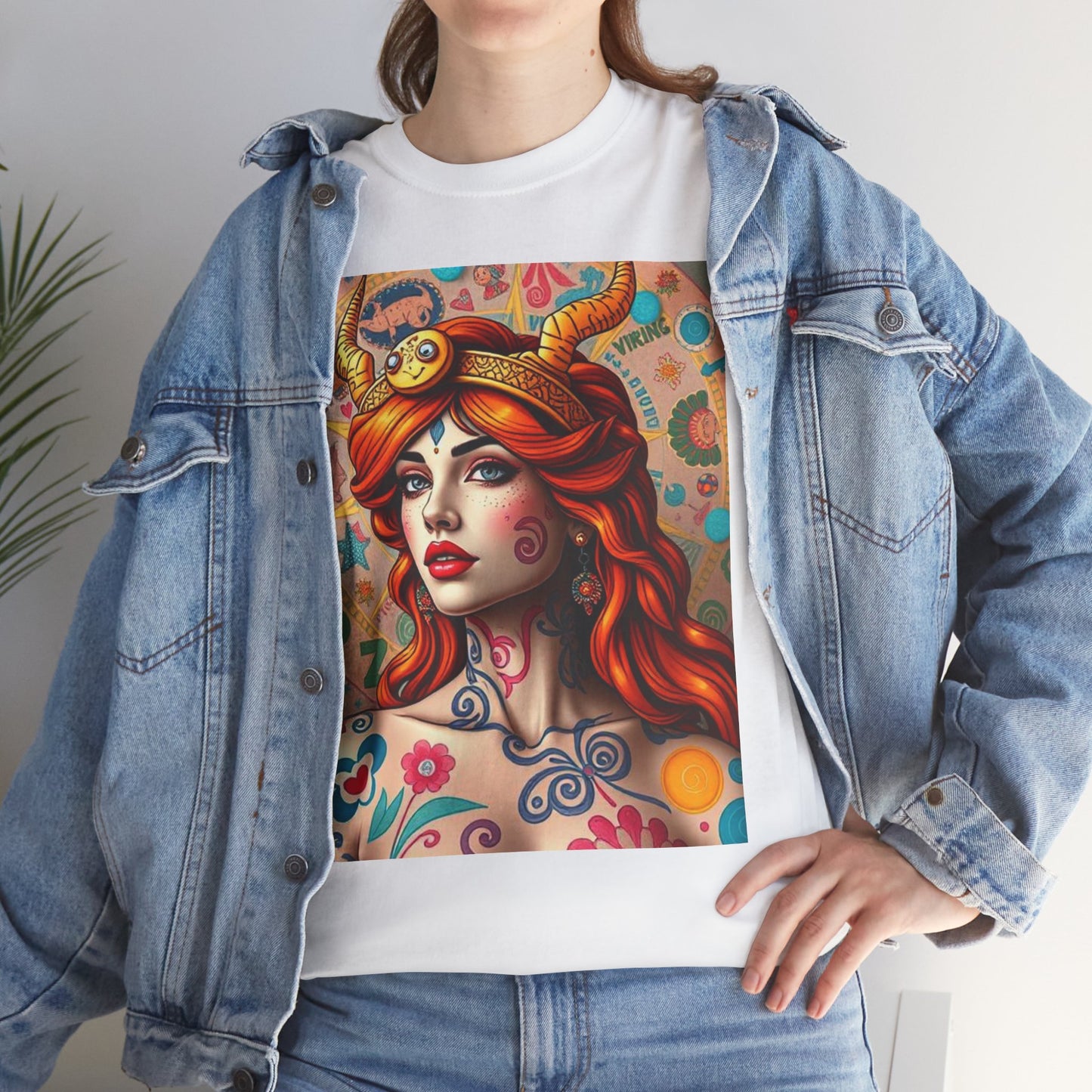 Unisex Heavy Cotton T-Shirt, Virgo, Zodiac v1, Sexy Art