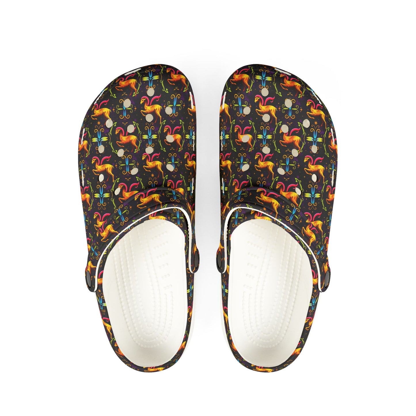 EVA Foam Rubber Shoes, (AOP), Aries, Zodiac v2, Pattern