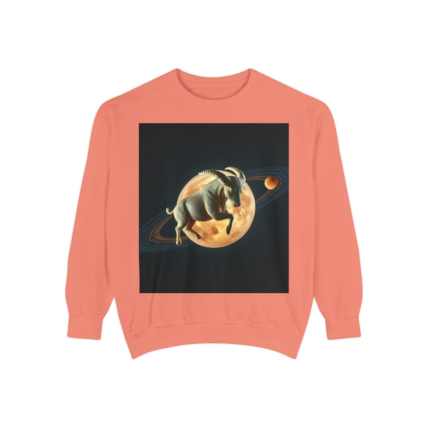 Garment-Dyed Sweatshirt, Unisex, Space Animal Design v1, Taurus