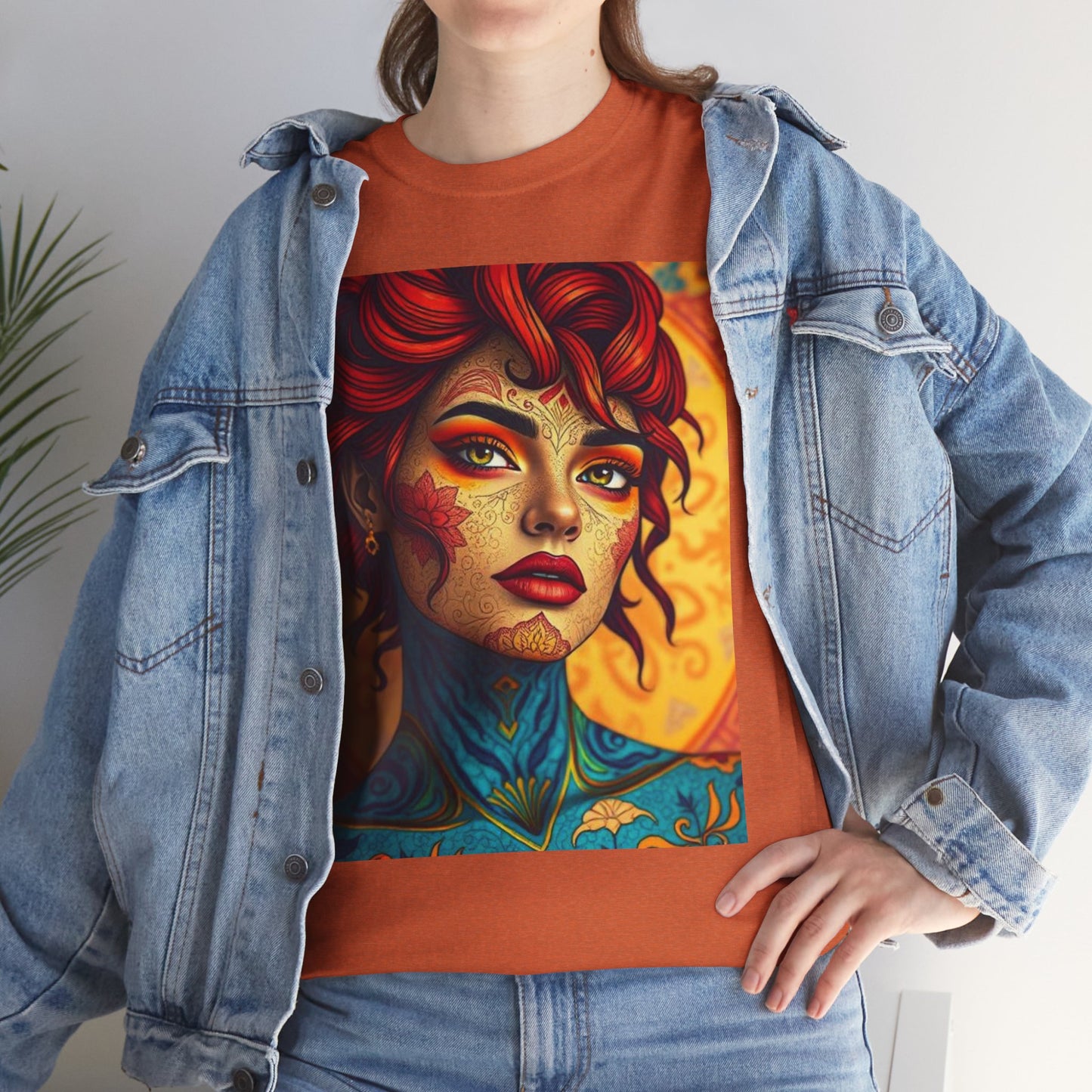 Unisex Heavy Cotton T-Shirt, Aquarius, Zodiac, Sexy Art
