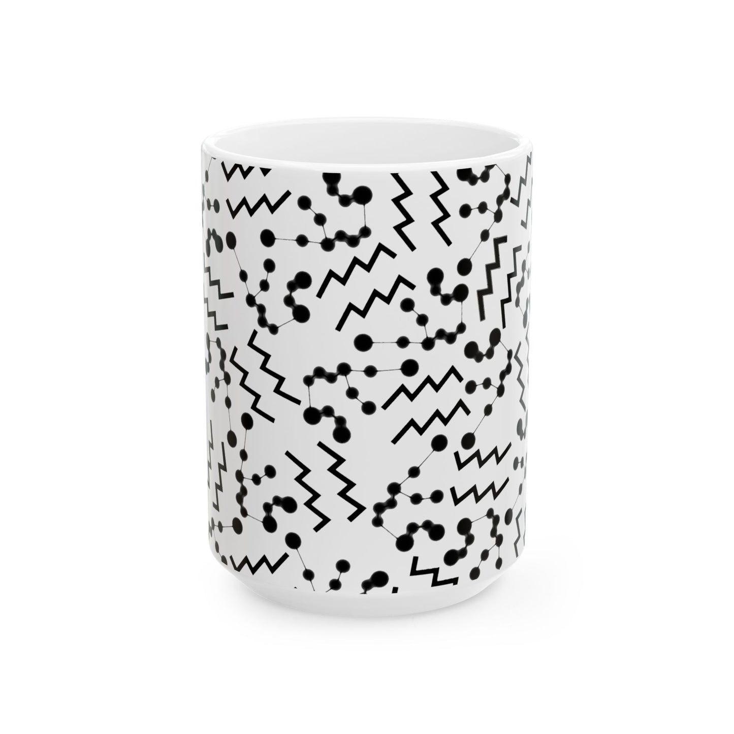Ceramic Mug, (11oz, 15oz), Ceramic Coffee Mug, AOP, Constellation & Symbol, Aquarius Zodiac Design